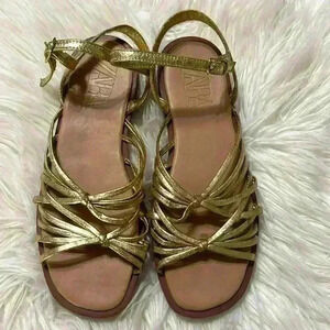 Zara kids multi strap gold sandals